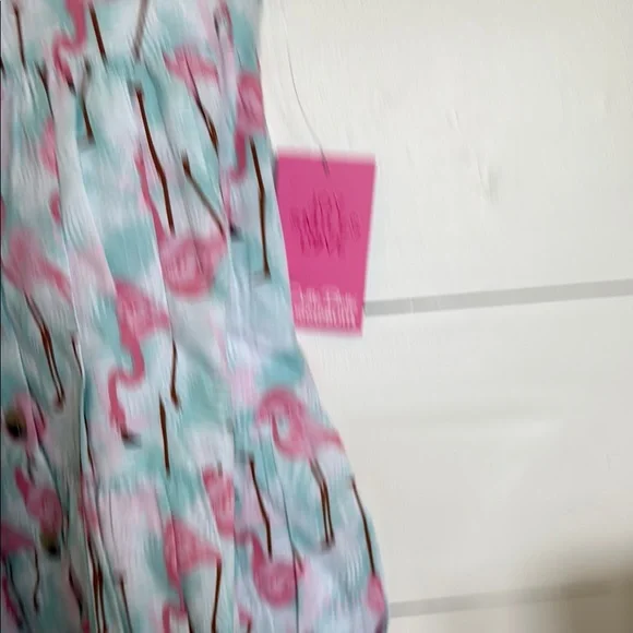 Ruffle Butts Pink and Green Sleeveless Sundress - Picture 4 of 5